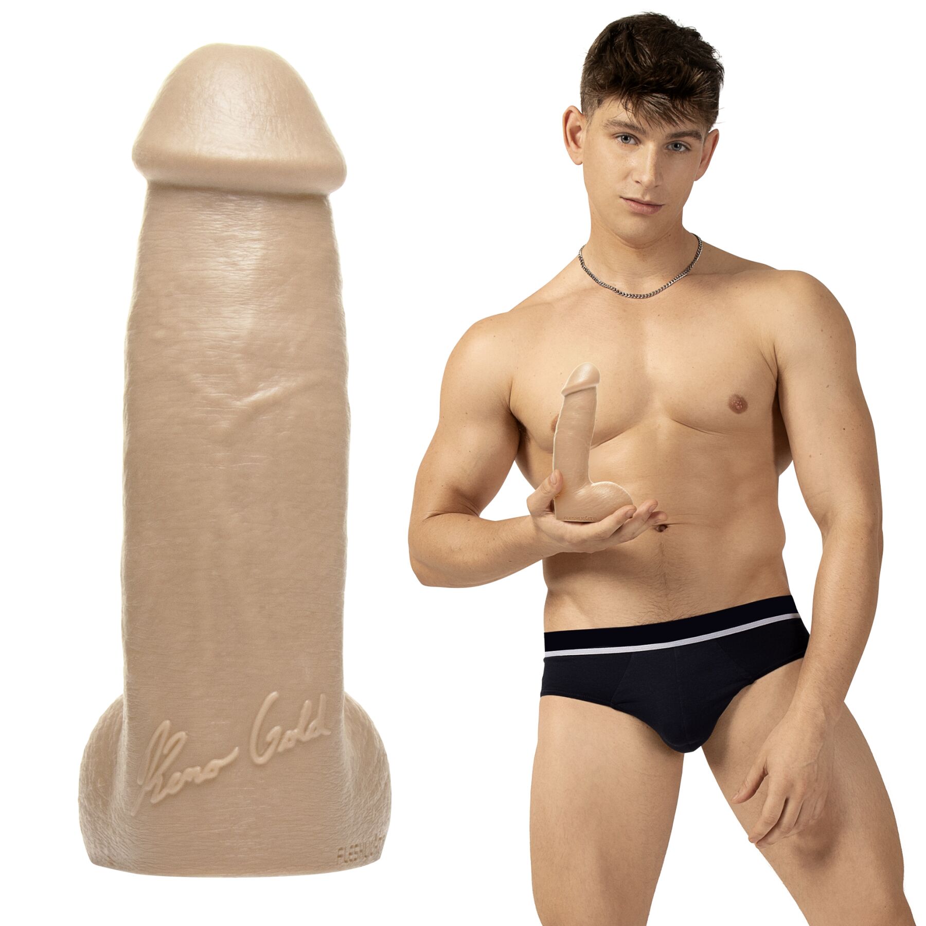 Fleshjack Boys Reno Gold Dildo - 2